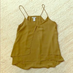 Strappy flowy mustard-colored blouse